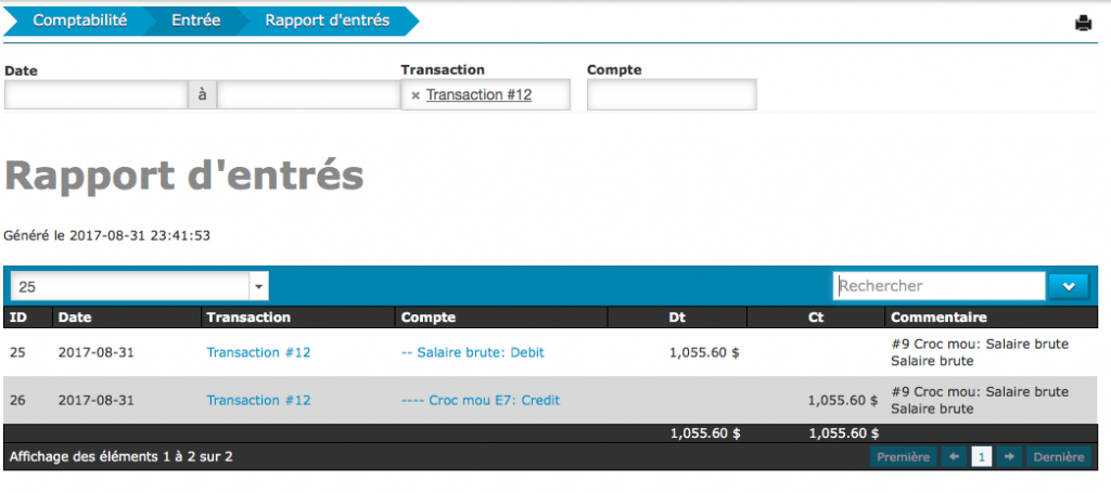 Rapport d&rsquo;entrées