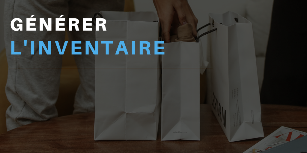 Générer avec filtre (l&rsquo;inventaire des produits en y ajoutant un/des filtre(s))