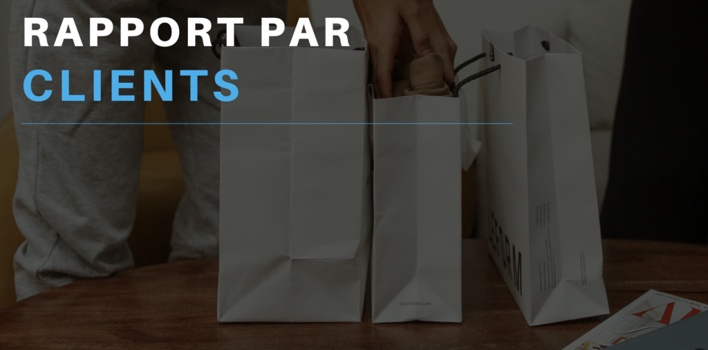 Rapport par client : analyse visuelle des statistiques de ventes, groupées par client