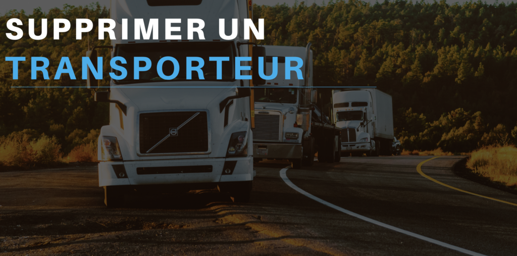 Supprimer un transporteur