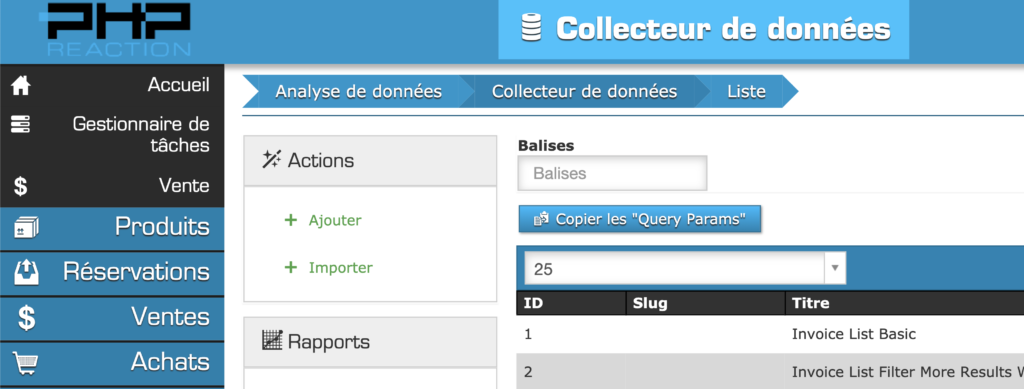 En quoi consiste le  » Collecteur de données « 