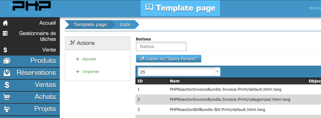 Qu’est-ce qu’une « Template page » ?