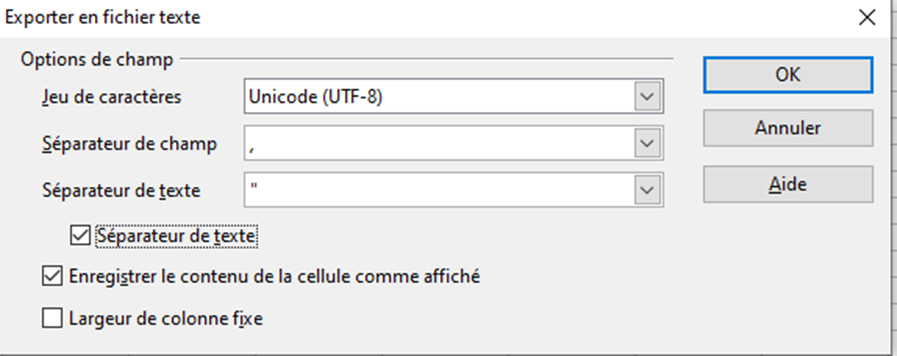 SaveFiltersParametersCSV